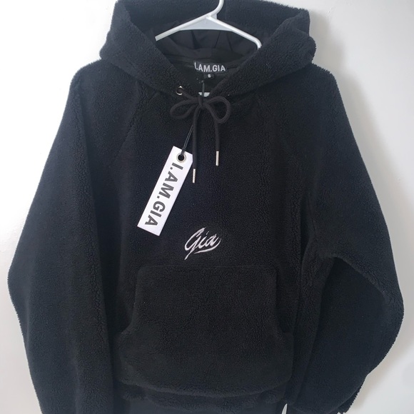 I.AM.GIA PIXIE SHERPA JUMPER - HOODIE // BLACK - Picture 3 of 3